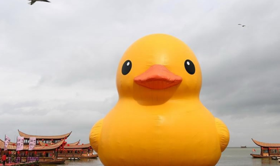 Ang Giant Rubber Duck ay lumundag sa Kunming, SW China